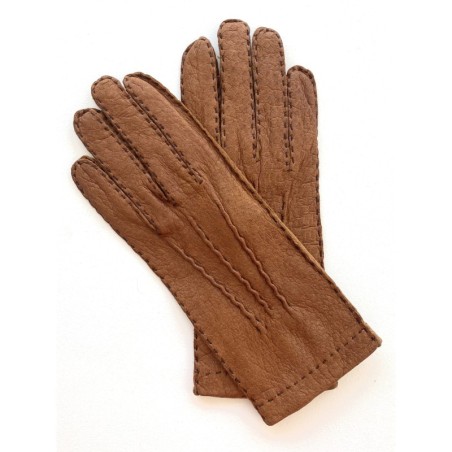 Gants en Cuir de Pécari Cork Patt Doublés Soie.