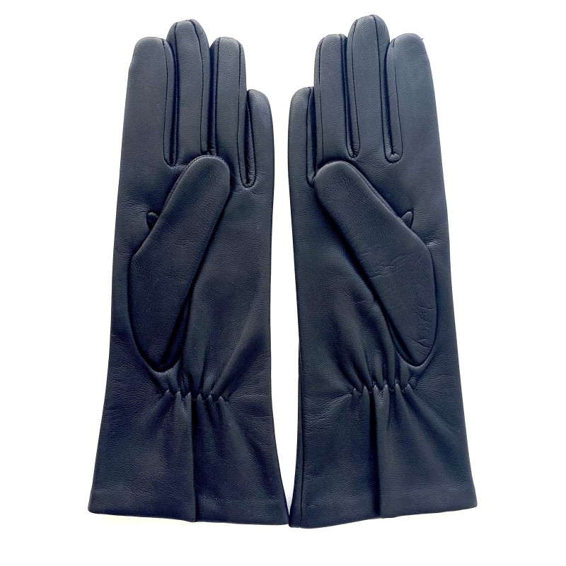 Gants en Cuir de Chèvre Resist Noir Bleu Star Scooter Doublés Soie.