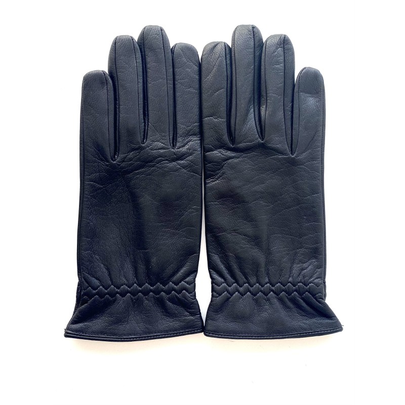 Gants en Cuir de Chèvre Resist Noir Scooter H Doublés Soie.