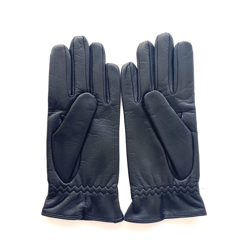 Gants en Cuir de Chèvre Resist Noir Scooter H Doublés Soie.