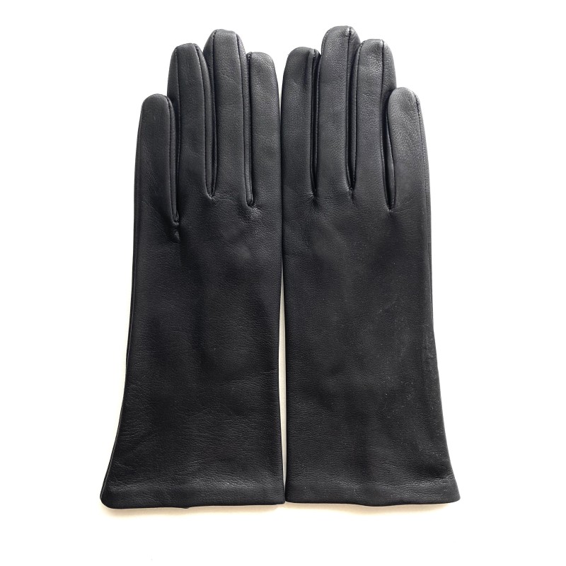 Gants en Cuir de Chèvre Resist Noir Scooter Doublés Soie.