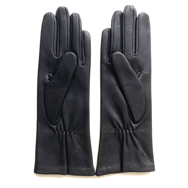 Gants en Cuir de Chèvre Resist Noir Scooter Doublés Soie.