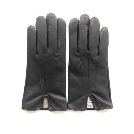 Gants en Cuir d'Agneau Noir Cowboy Doublés Cachemire.