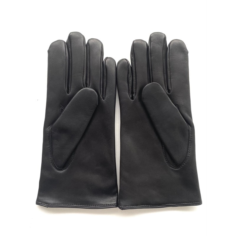 Gants en Cuir d'Agneau Noir Cowboy Doublés Cachemire.