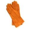 Gant en Cuir Chèvre Velours Potiron Coline Bis Doublés en Soie.