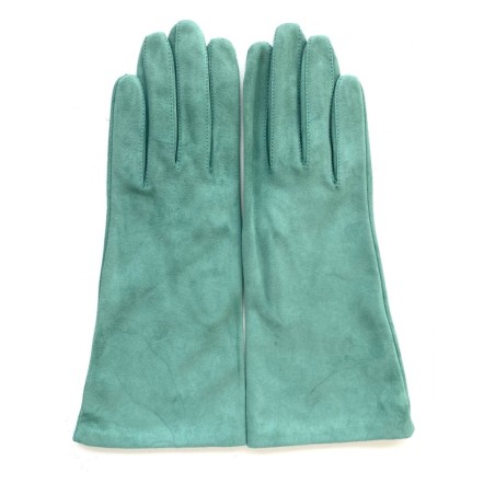 Gant en Cuir Chèvre Velours Glacier Coline Bis Doublés en Soie.