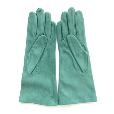 Gant en Cuir Chèvre Velours Glacier Coline Bis Doublés en Soie.