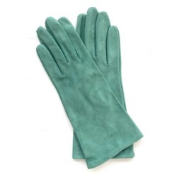 Gant en Cuir Chèvre Velours Glacier Coline Bis Doublés en Soie.