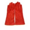 Gant en Cuir Chèvre Velours Rouge Vif Coline Bis Doublés Soie.
