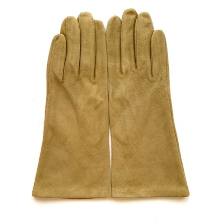 Gant en Cuir Chèvre Velours Maïs Coline Bis Doublés Soie.