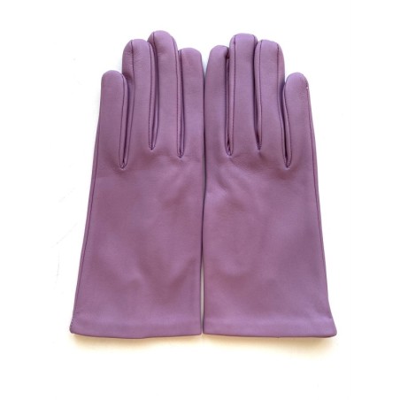 Gants en Cuir d'Agneau Guimauve Capucine Doublés Soie.