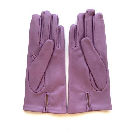 Gants en Cuir d'Agneau Guimauve Capucine Doublés Soie.