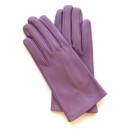 Gants en Cuir d'Agneau Guimauve Capucine Doublés Soie.