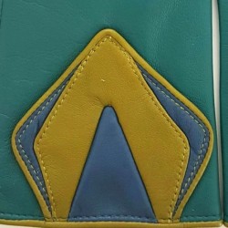 Gants en Cuir d'Agneau Vert Natier Luciole Origami Doublés Soie.