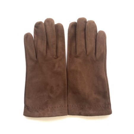 Gants en Cuir Chèvre Velours Vison Martin Doublés Soie.