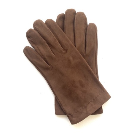 Gants en Cuir Chèvre Velours Vison Martin Doublés Soie.