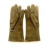 Gants en Cuir d'Agneau Lainé Kaki Anastasia.