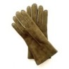 Gants en Cuir d'Agneau Lainé Kaki Anastasia.