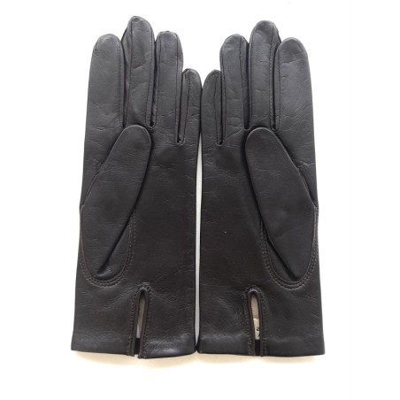 Gants en Cuir d'Agneau Marron Maria Doublés Cachemire.