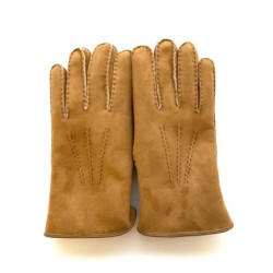 Gants en Cuir d'Agneau Lainé Chesnut Boris.