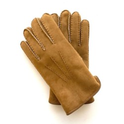 Gants en Cuir d'Agneau Lainé Chesnut Boris.
