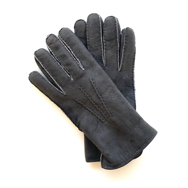 Gants en Cuir d'Agneau Lainé Gris Igor