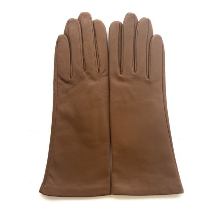 Gants en Cuir d'Agneau Biscuit Coline Doublés Soie.