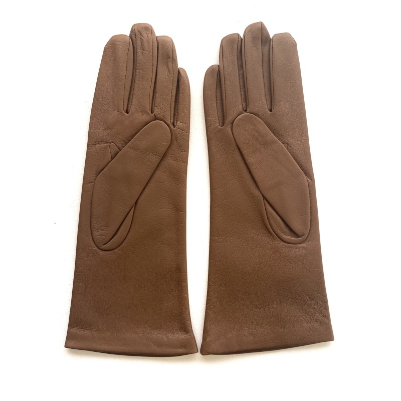 Gants en Cuir d'Agneau Biscuit Coline Doublés Soie.