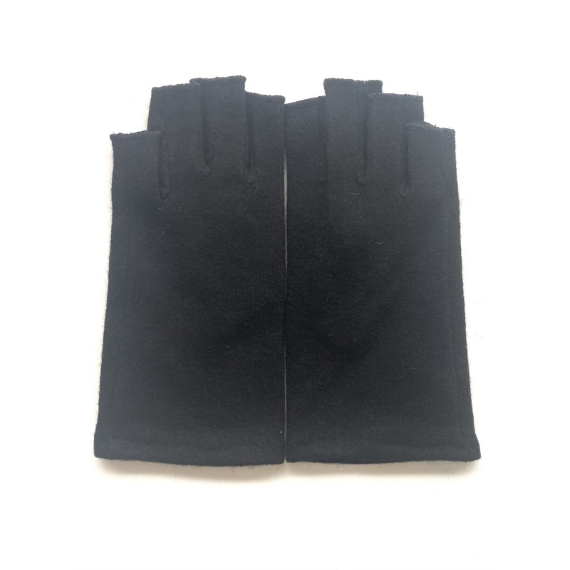 Mitaines en Laine et Acrylique Noires Loucia.