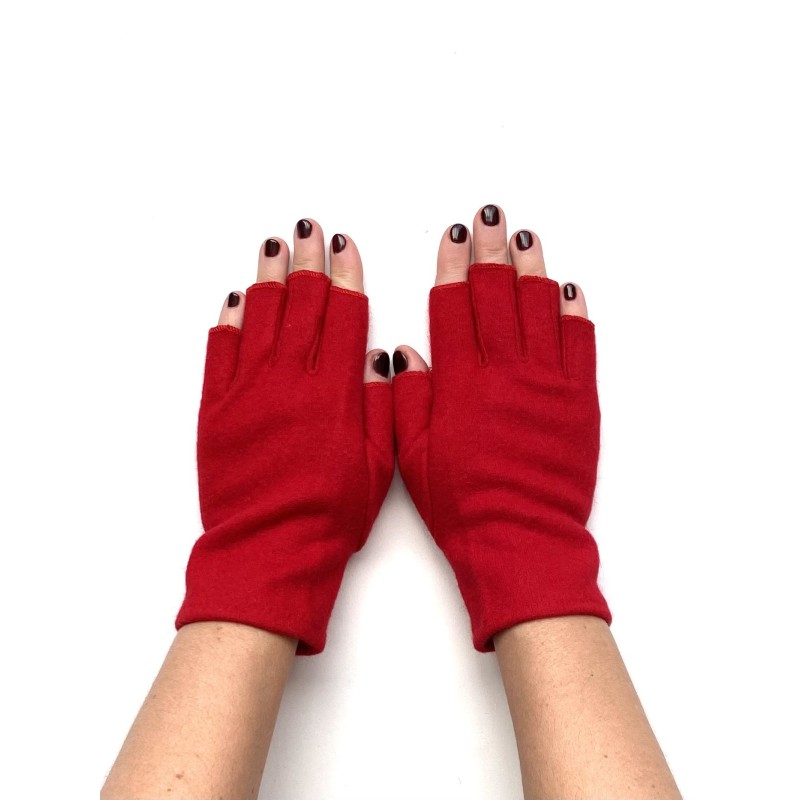 Mitaines en Laine et Acrylique Rouges Loucia.