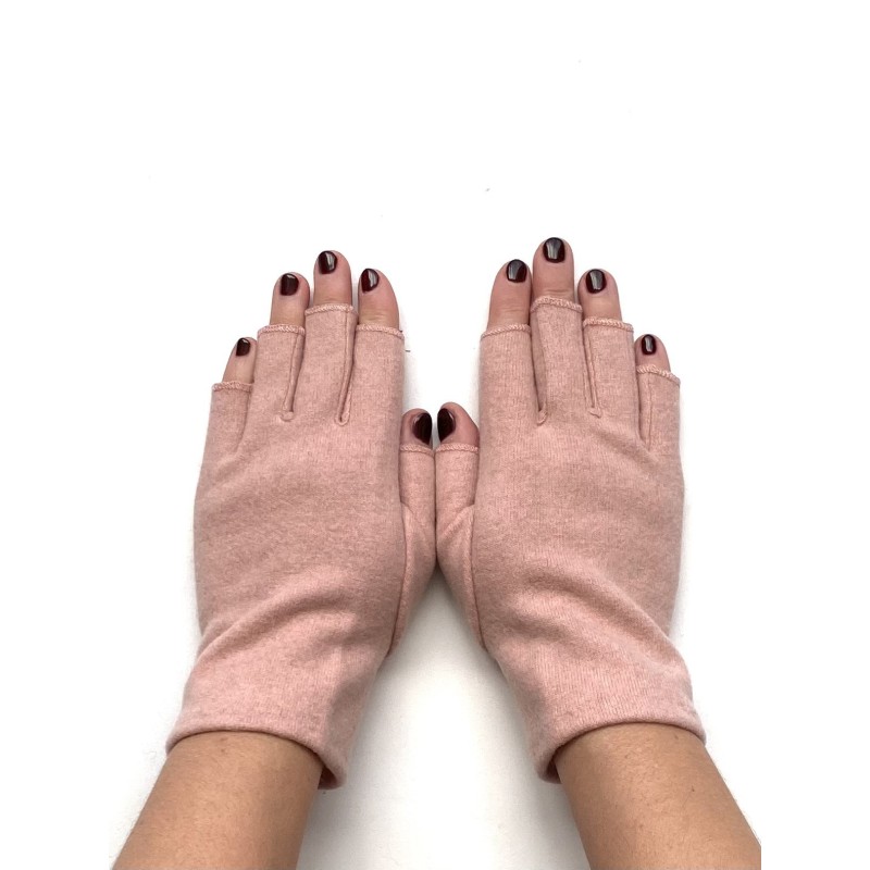 Mitaines en Laine et Acrylique Rose Loucia.