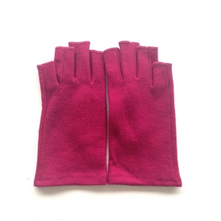 Mitaines en Laine et Acrylique Fuchsia Loucia.