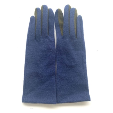 Gants en Laine et Acrylique Bleu Kaki Laura.