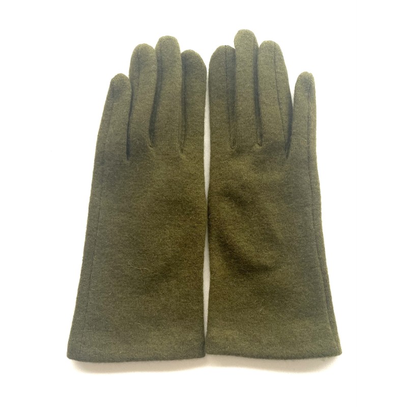 Gants en Laine et Acryliques Kaki Lison.