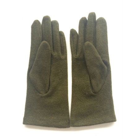 Gants en Laine et Acryliques Kaki Lison.