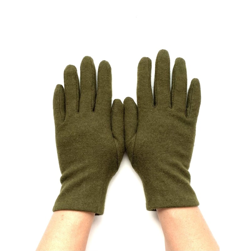 Gants en Laine et Acryliques Kaki Lison.