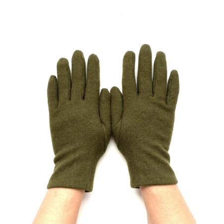 Gants en Laine et Acryliques Kaki Lison.