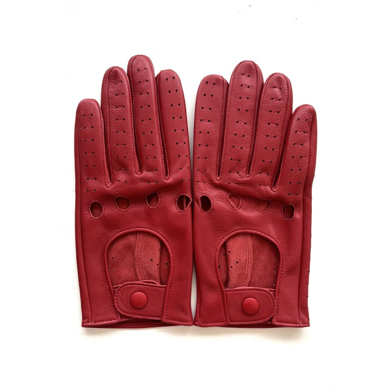 Gants en Cuir d'Agneau Rouge Ayrton Non Doublés.