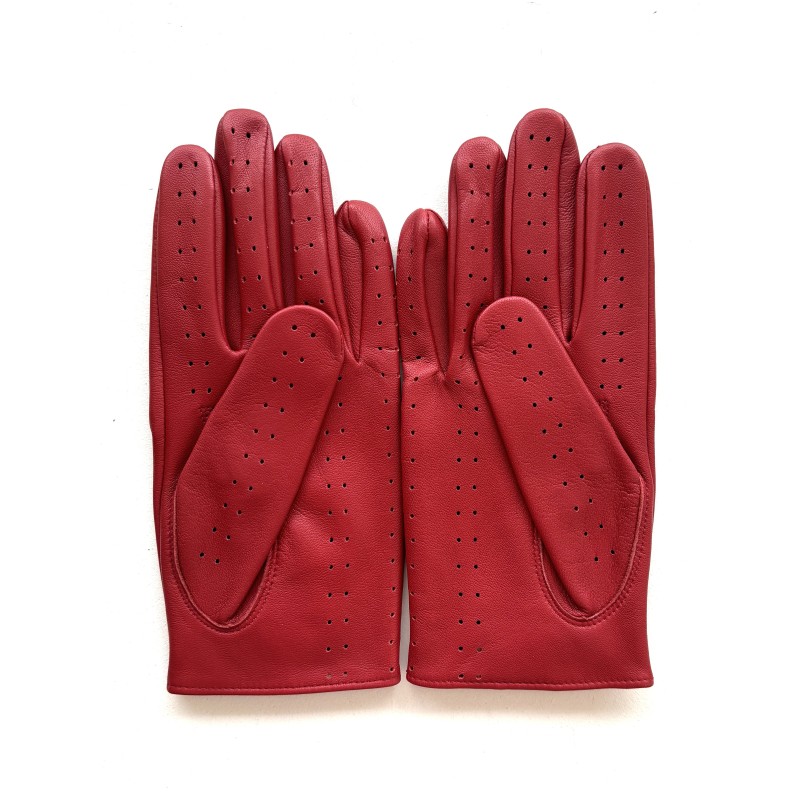 Gants en Cuir d'Agneau Rouge Ayrton Non Doublés.