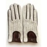 Gants en Cuir et Crochet Coton Havane Constance Non Doublés.