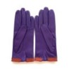 Gants en Cuir d'Agneau Améthyste Orange Suzana Doublés Soie.