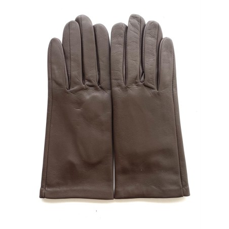 Gants en Cuir d'Agneau Brun Capucine Non Doublés.