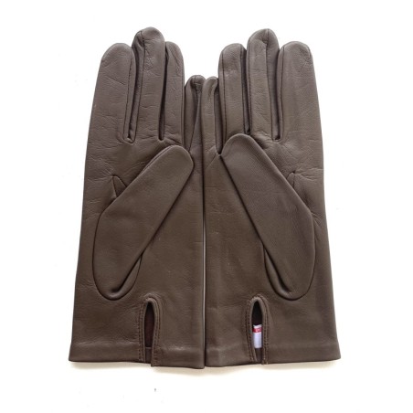 Gants en Cuir d'Agneau Brun Capucine Non Doublés.