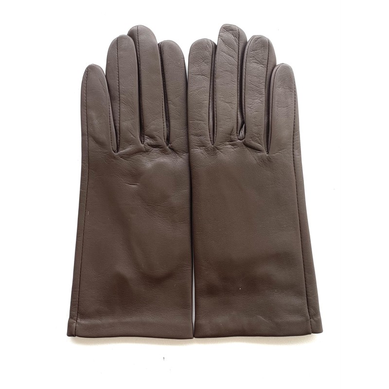 Gants en Cuir d'Agneau Brun Capucine Non Doublés.