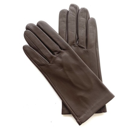Gants en Cuir d'Agneau Brun Capucine Non Doublés.