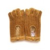Mitaines en Cuir d'Agneau et Crochet Coton Cork Michèle Non Doublées.