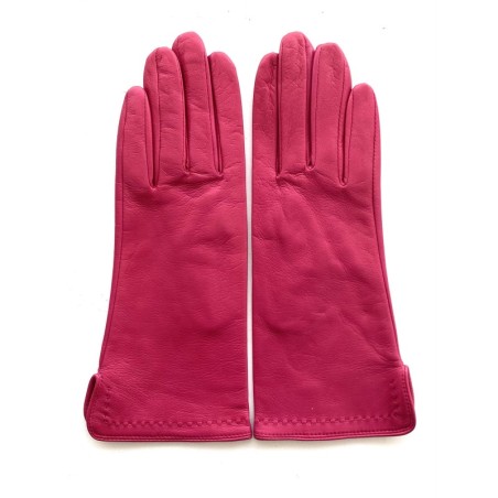 Gants en Cuir d'Agneau Orchidée Violette Doublés Soie.