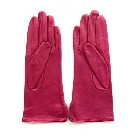 Gants en Cuir d'Agneau Orchidée Violette Doublés Soie.
