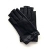 Mitaines en Cuir d'Agneau Noir Evelyne Doublées de Soie