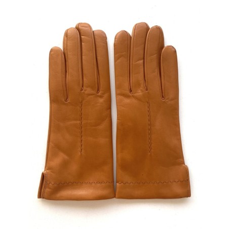 Gants en Cuir d'Agneau Camel Thérèse Doublés Cachemire.